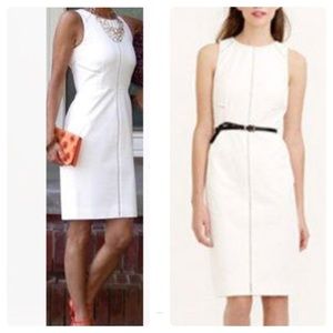 J. Crew ladder-stitch dress in bi-stretch Cotton White Size 10P